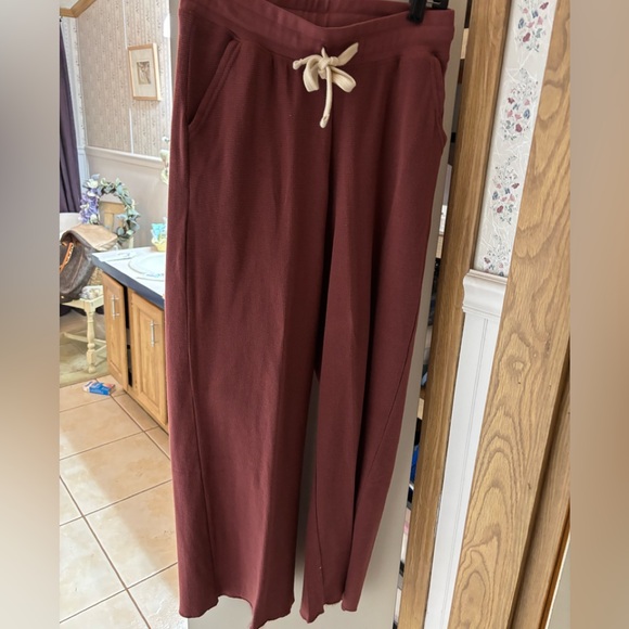 NWOT Burgundy Lounge Pants with Drawstring - Picture 1 of 4